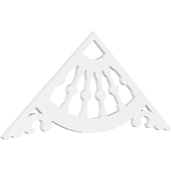 Ekena Millwork Pitch Wagon Wheel Architectural Grade PVC Gable Pediment, 60"W x 25"H x 1"P (10/12) GPP060X025X100WAG - main